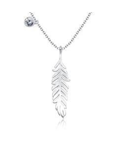 Beautiful Feathers Silver Necklaces SPE-3659